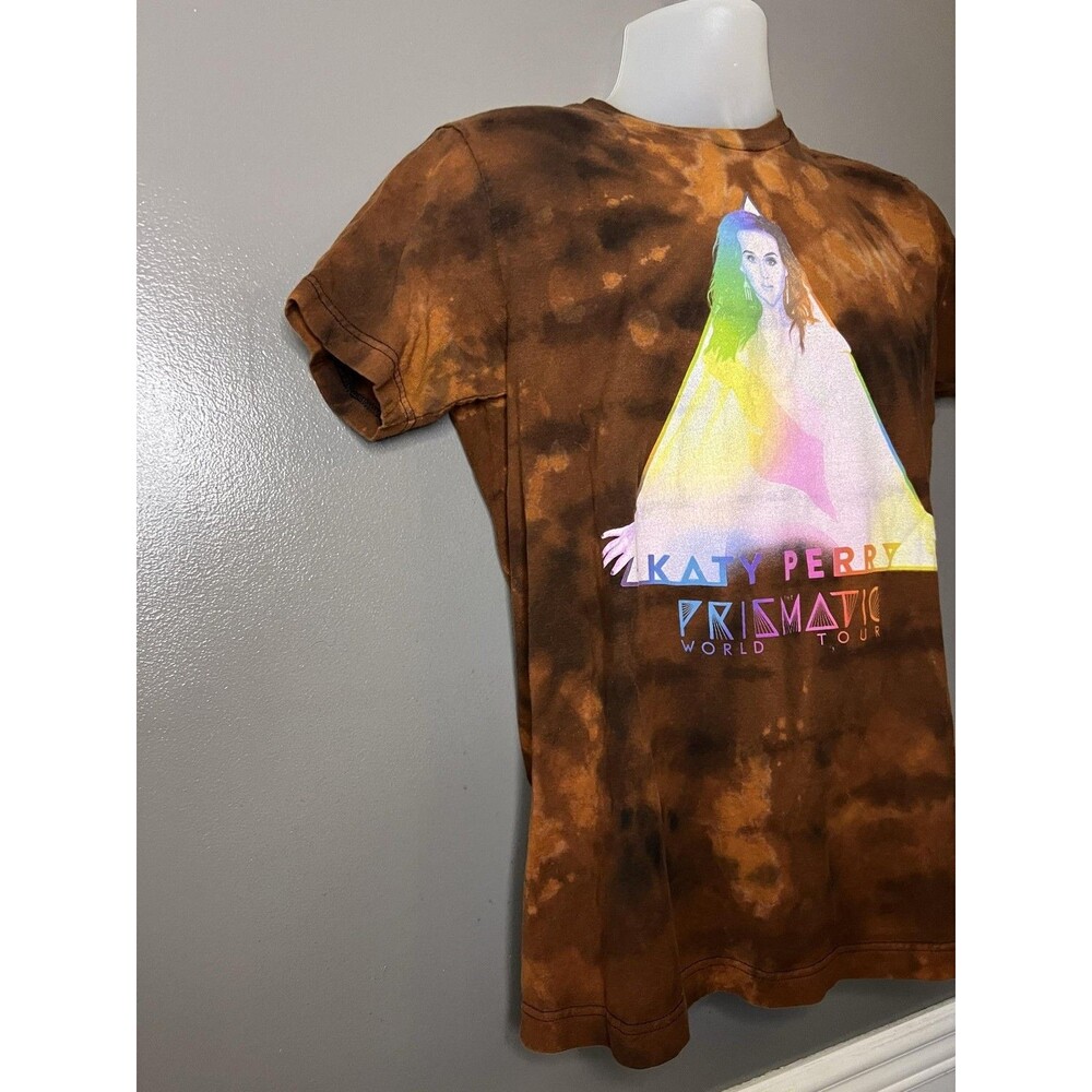 Katy Perry Shirt Mens Medium Brown Tie Dye Prismatic World Tour Graphic Tee - Picture 3 of 8